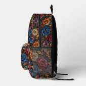 3D-Blumenmuster farbenfroh Bedruckter Rucksack (Rechts)