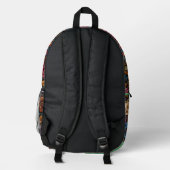 3D-Blumenmuster farbenfroh Bedruckter Rucksack (Rückseite)