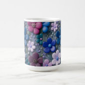 3D-Blumenmuster-Keramik-Kaffeetasse - Farbige Fl Kaffeetasse (Mittel)
