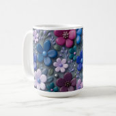 3D-Blumenmuster-Keramik-Kaffeetasse - Farbige Fl Kaffeetasse (Vorderseite Links)