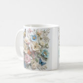 3d Blumenmuster mit lebhaften Schmetterlingen Kaffeetasse (Vorderseite Links)