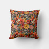 3d Blumenpapier-Quillmuster Kissen (Rückseite)