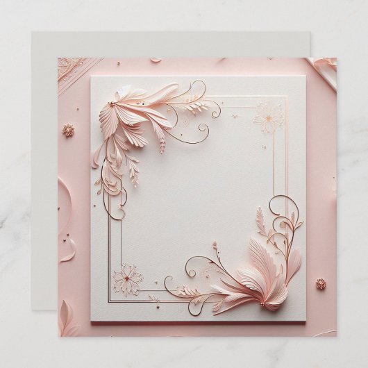 3D-Blumenrahmen Einladung (Vorne/Hinten)