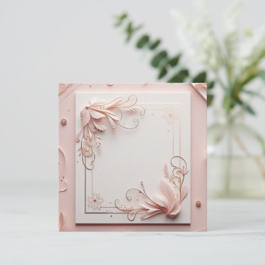 3D-Blumenrahmen Einladung (Stehend Vorderseite)