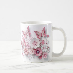 3D-Blush-Bloom-Schmetterling-Traum Kaffeetasse