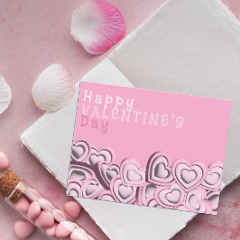 3D Blush Pink Herzlichen Glückwunsch Valentinstag Postkarte