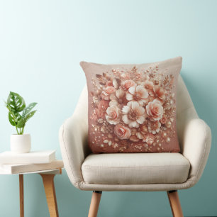 3D Blütenrot Rosa Kissen