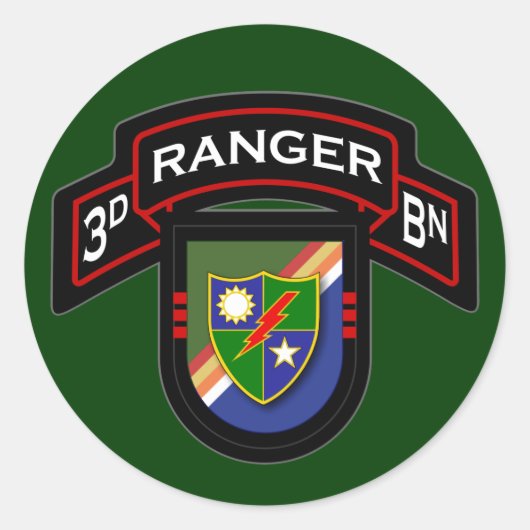 3d Bn, 75. Ranger Regiment - Im Flugzeug Runder Aufkleber (Vorderseite)