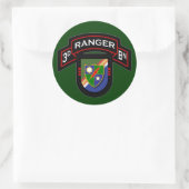 3d Bn, 75. Ranger Regiment - Im Flugzeug Runder Aufkleber (Tasche)
