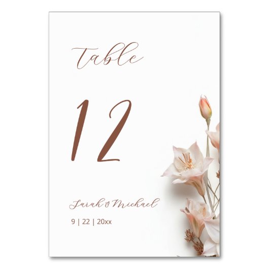 3D Boho Blumen Hochzeit Tischnummer (Rückseite)