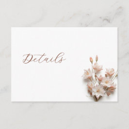 3D Boho Blumen Hochzeitsdetails Begleitkarte
