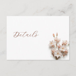 3D Boho Blumen Hochzeitsdetails Begleitkarte