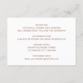 3D Boho Floral Wedding Details Begleitkarte (Rückseite)