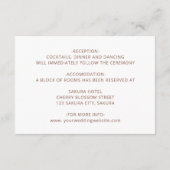 3D Boho Floral Wedding Details Begleitkarte (Rückseite)