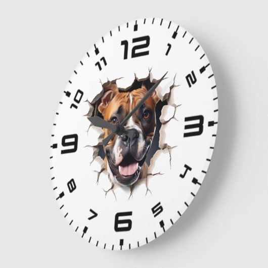 3D Boxer Crackloch Große Wanduhr (Winkel)