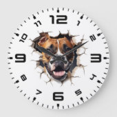 3D Boxer Crackloch Große Wanduhr (Vorderseite)