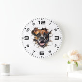 3D Boxer Crackloch Große Wanduhr (Zuhause)