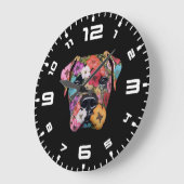 3D Boxer Floral Große Wanduhr (Winkel)