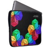 3D Bright Rainbow Random Cubes auf schwarzem Add-N Laptopschutzhülle (Vorne Rechts)