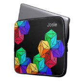3D Bright Rainbow Random Cubes auf schwarzem Add-N Laptopschutzhülle (Vorderseite Links)