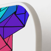 3D Bright Rainbow Random Cubes auf weißem Namen Pickleball Schläger (Linke Seite)