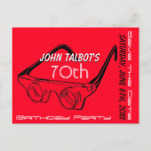 3D-Brille 70. Geburtstag Save the Date Ankündigungspostkarte (Vorderseite)