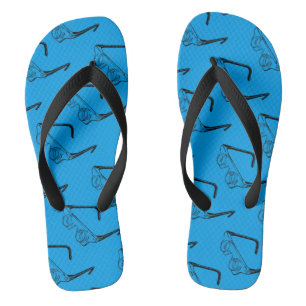 3D-Brille Retro-Illustration Dreh Flop Badesandalen