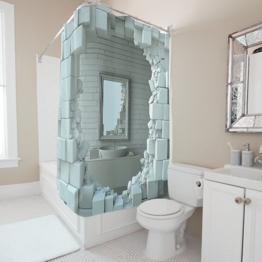 3D Bruch-Eiswand-Duschvorhang Duschvorhang (Beispiel)