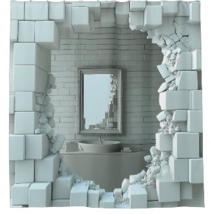 3D Bruch-Eiswand-Duschvorhang Duschvorhang