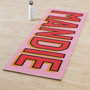3D-Buchstaben Rosa Roter Name Yoga Mat Yogamatte