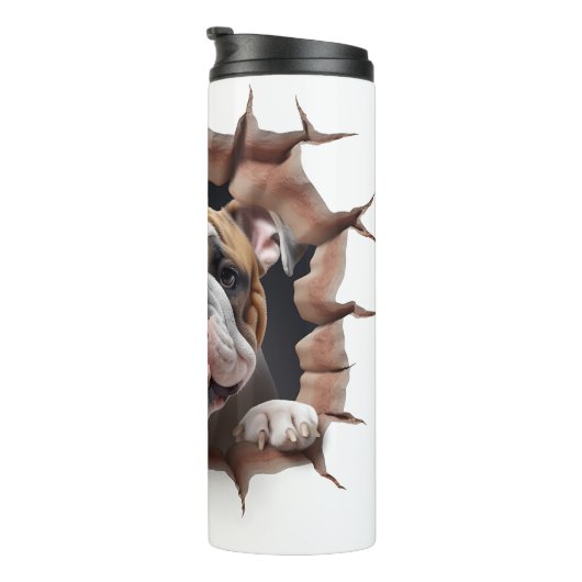 3D Bulldog Cradle Hole Thermosbecher (Nach rechts gedreht)
