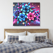 3D Bunte Blumen Leinwanddruck (Insitu (Schlafzimmer))