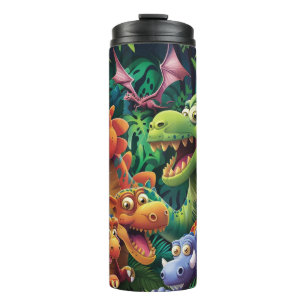 "3D Cartoon Dinosaurier Sublimation Tumbler Thermosbecher