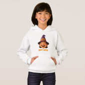 3D-Cartoon "Happy Witch"-Design Hoodie (Vorne ganz)