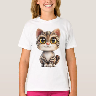 3D-Cartoon-Katze – Süßes Katzen-Tier-Design T-Shirt