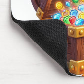 3D Cartoon-Schatzkiste-Edelsteine-Mauspad Mousepad (Ecke)