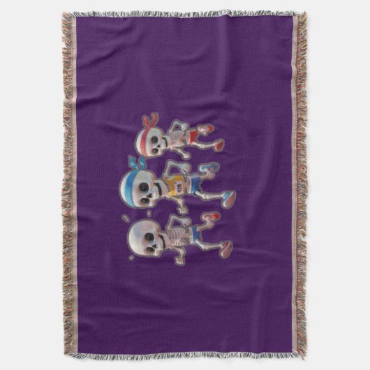 “3D Cartoon Skeleton Race • Funny Running Skeleton Decke (Vorderseite Vertikal)