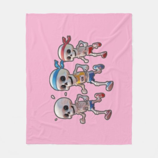 “3D Cartoon Skeleton Race • Funny Running Skeleton Fleecedecke (Vorderseite)