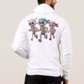 “3D Cartoon Skeleton Race • Funny Running Skeleton Hoodie (Rückseite)
