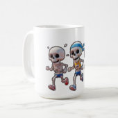 “3D Cartoon Skeleton Race • Funny Running Skeleton Kaffeetasse (Vorderseite Links)