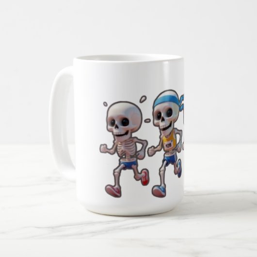 “3D Cartoon Skeleton Race • Funny Running Skeleton Kaffeetasse (Vorderseite Links)