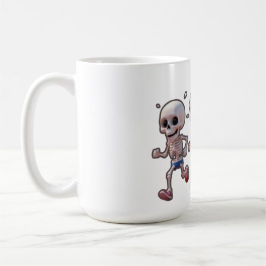 “3D Cartoon Skeleton Race • Funny Running Skeleton Kaffeetasse (Links)