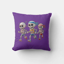 “3D Cartoon Skeleton Race • Funny Running Skeleton Kissen