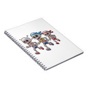 “3D Cartoon Skeleton Race • Funny Running Skeleton Notizblock (Rechte Seite)