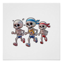“3D Cartoon Skeleton Race • Funny Running Skeleton Poster