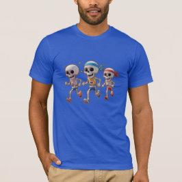 “3D Cartoon Skeleton Race • Funny Running Skeleton T-Shirt