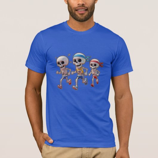 “3D Cartoon Skeleton Race • Funny Running Skeleton T-Shirt (Vorderseite)