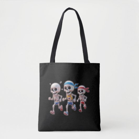 “3D Cartoon Skeleton Race • Funny Running Skeleton Tasche (Vorderseite)