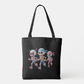 “3D Cartoon Skeleton Race • Funny Running Skeleton Tasche (Rückseite)