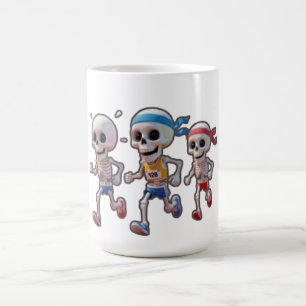 “3D-Cartoon-Skelett-Rennen • Lustiges Laufendes Sk Kaffeetasse